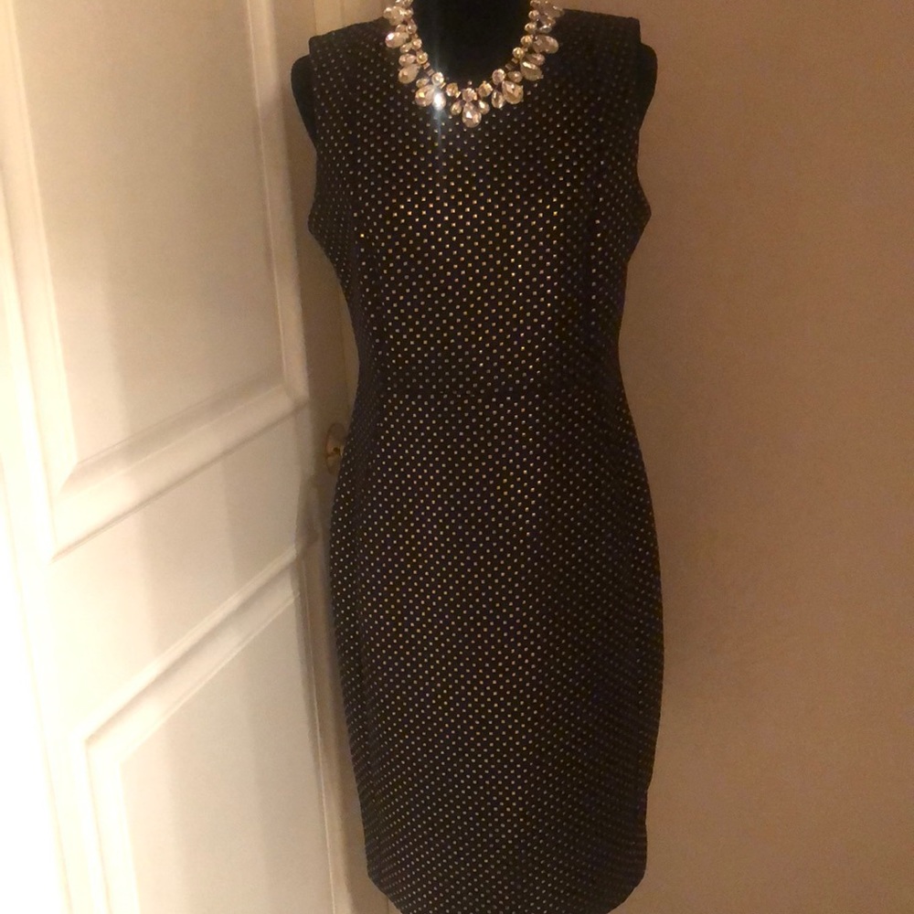 Calvin Klein Black and Gold Dress